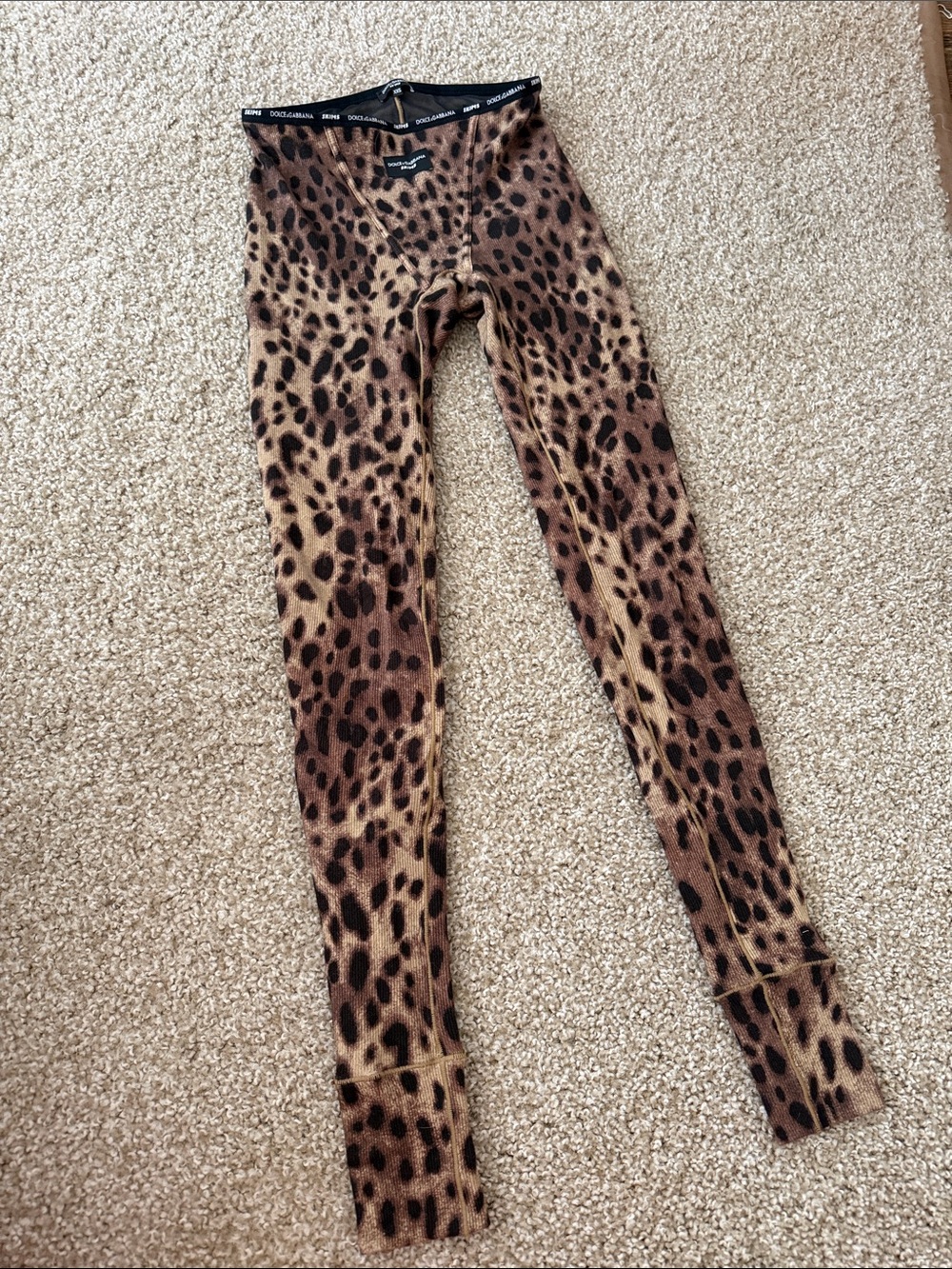 Thermal Leopard-Print Long Johns - Brown